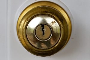 a close up of a door lock